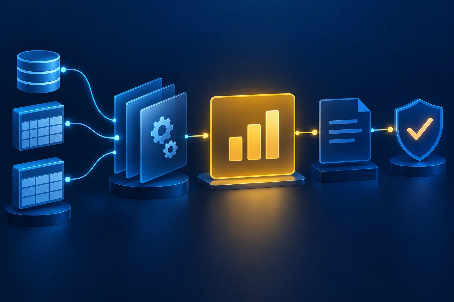Sources and transformations connected to a metric with review controls.